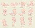 Set of baby growth, health and development icon