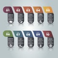Infographic Banking template. Icons in different colors. Include Absorption, Credit, Leasing, Bank Account and others