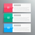 Infographic banners showing three steps for your data