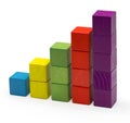 Infographic Blocks Chart, Stack Bar Growth, Toy Bricks Isolated