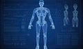 Infographic blueprint showcases precise engineering and assembly of a robot. Creating using generative AI tools