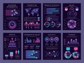 Infographic brochures. Modern abstract graph visualization different charts data booklets templates vector design set