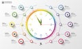 Infographic. Business Clock. Colorful circle with icons. Vector