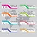 Infographic business concept - colored horizontal vector banners in geometric style. Infograph creative layout with text blocks Royalty Free Stock Photo