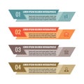 Infographic business concept - colored horizontal vector banners. Numbered options. Infographic template. Royalty Free Stock Photo