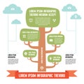 Infographic Business Concept - tree with clouds - design illustration