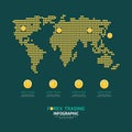 Infographic business currency money coins forex world map shape