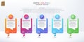Infographic business design circle minimal icons colorful marketing template vector. 5 options or steps on banner style. You can Royalty Free Stock Photo