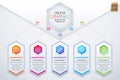 Infographic business design hexagon icons colorful marketing template vector. 5 options or steps isolated. You can used for Royalty Free Stock Photo