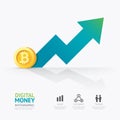 Infographic business digital cryptocurrency money template design. exchange electronic money concept vector illustration