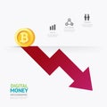 Infographic business digital cryptocurrency money template design. exchange electronic money concept vector illustration /