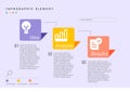 Infographic business element with icon idea, analysis, and results