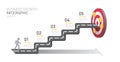 Infographic Business Growth diagram template for business Target. Modern Timeline 5 step, marketing data, presentation vector