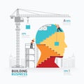 Infographic business head shape template design.building to succ Royalty Free Stock Photo