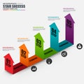 Infographic business isometric arrow vector design template