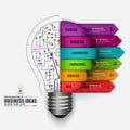 Infographic business light bulb vector design template Royalty Free Stock Photo