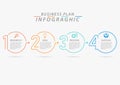 Infographic business modern template multi-colored line numbers design 5 steps