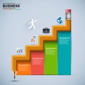 Infographic business staircase education vector design template