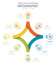 Infographic business template. Cycle diagram divided into 4 segments.