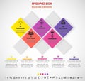 Infographic business timeline process and icons template. Royalty Free Stock Photo