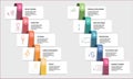 Infographic Business Training template. Icons in different colors. Include Online Training, Consulting, Potencial, Career