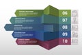 Infographic Business Training template. Icons in different colors. Include Online Training, Consulting, Potencial, Career