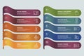 Infographic Business Training template. Icons in different colors. Include Online Training, Consulting, Potencial, Career
