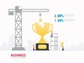 Infographic business trophies shape template design. Royalty Free Stock Photo