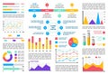 Infographic chart elements. Graph, colorful diagram and bar, timeline icons, line number. Business flow design, data Royalty Free Stock Photo