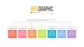 Infographic chart rectangle template 7 step business data illustration Royalty Free Stock Photo