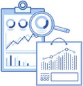 Market diagrams. Graphic information visualization and analysis. Statistical indicators and data