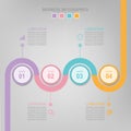 Infographic of circle element, flat design of business icon vector Royalty Free Stock Photo