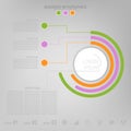 Infographic of circle element, flat design of business icon vector Royalty Free Stock Photo