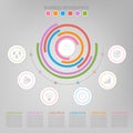 Infographic of circle element, flat design of business icon vector Royalty Free Stock Photo