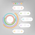 Infographic of circle element, flat design of business icon vector Royalty Free Stock Photo