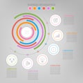 Infographic of circle element, flat design of business icon vector Royalty Free Stock Photo