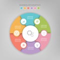 Infographic of circle element, flat design of business icon vector Royalty Free Stock Photo