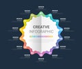 Infographic circle elements design with 14 options or steps. Infographics for business concept. Can be used for presentations Royalty Free Stock Photo