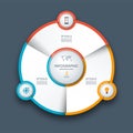 Infographic Circle, Process Chart, Cycle Diagram. 3 Steps. Vector Template For Business Presentation, Report, Brochure