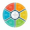 Infographic circle with 6 steps, parts. Vector process chart, cycle diagram. Royalty Free Stock Photo