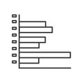 Infographic clustered bar line black icon. Record keeping concept. Visual comparison of data. Sign for web page, mobile app,