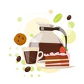 Infographic coffee and sweets vector design in flat style