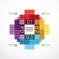 Infographic color building blocks banner Template. concept vecto