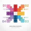 Infographic color building blocks banner Template. concept vecto