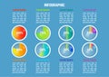 infographic with color diagrams end percents