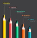 Infographic with color pencils chart Royalty Free Stock Photo