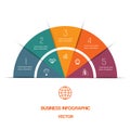 Infographic. Color Semicircle. template with text areas on 5 positions Royalty Free Stock Photo