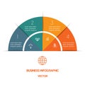 Infographic. Color Semicircle. template with text areas on 4 positions Royalty Free Stock Photo