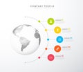 Infographic colorful company profile vector template with icons.