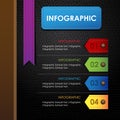 Infographic colorful cover book leather black background